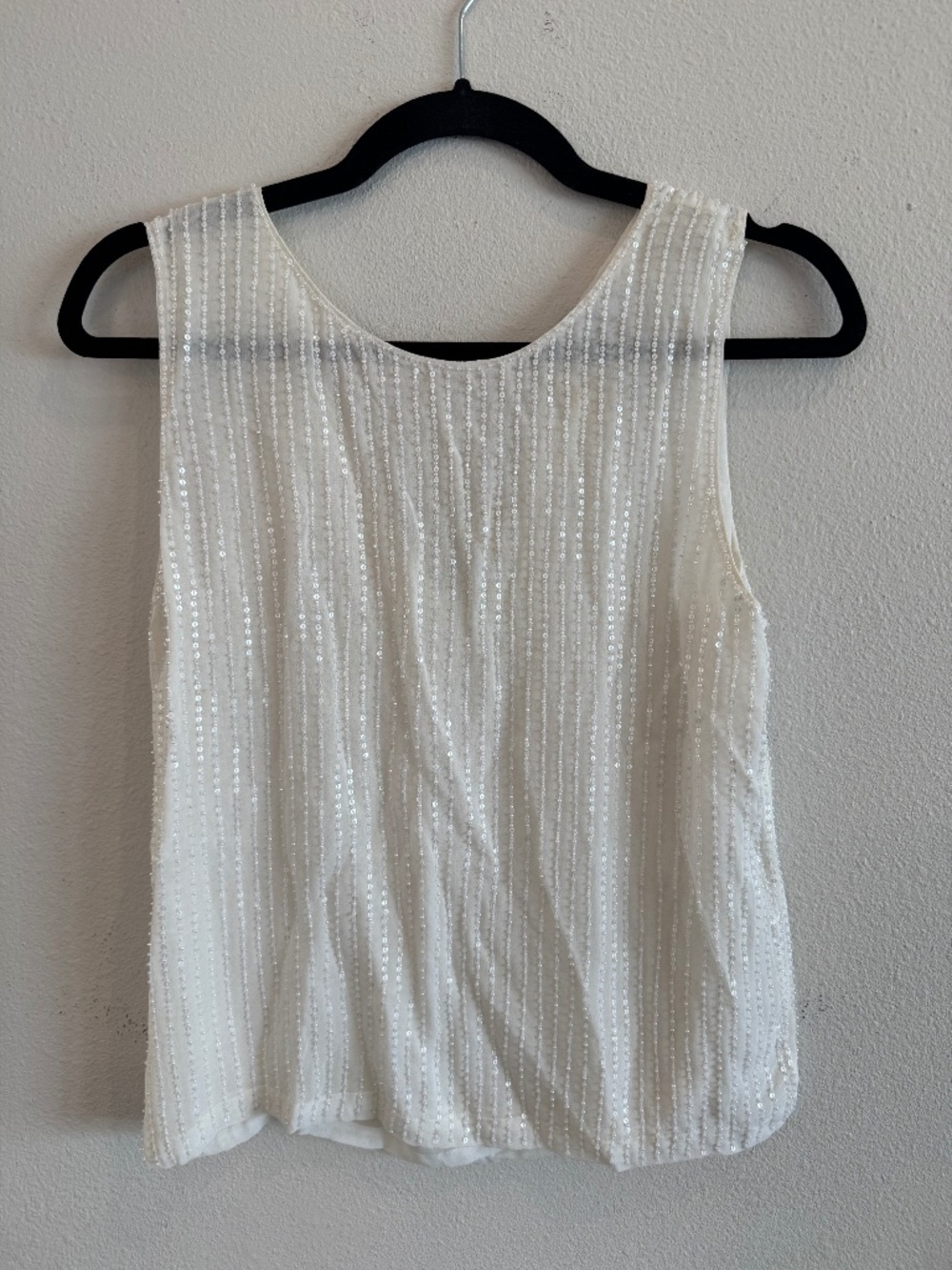 MLV White Beaded Sleeveless Top Size S